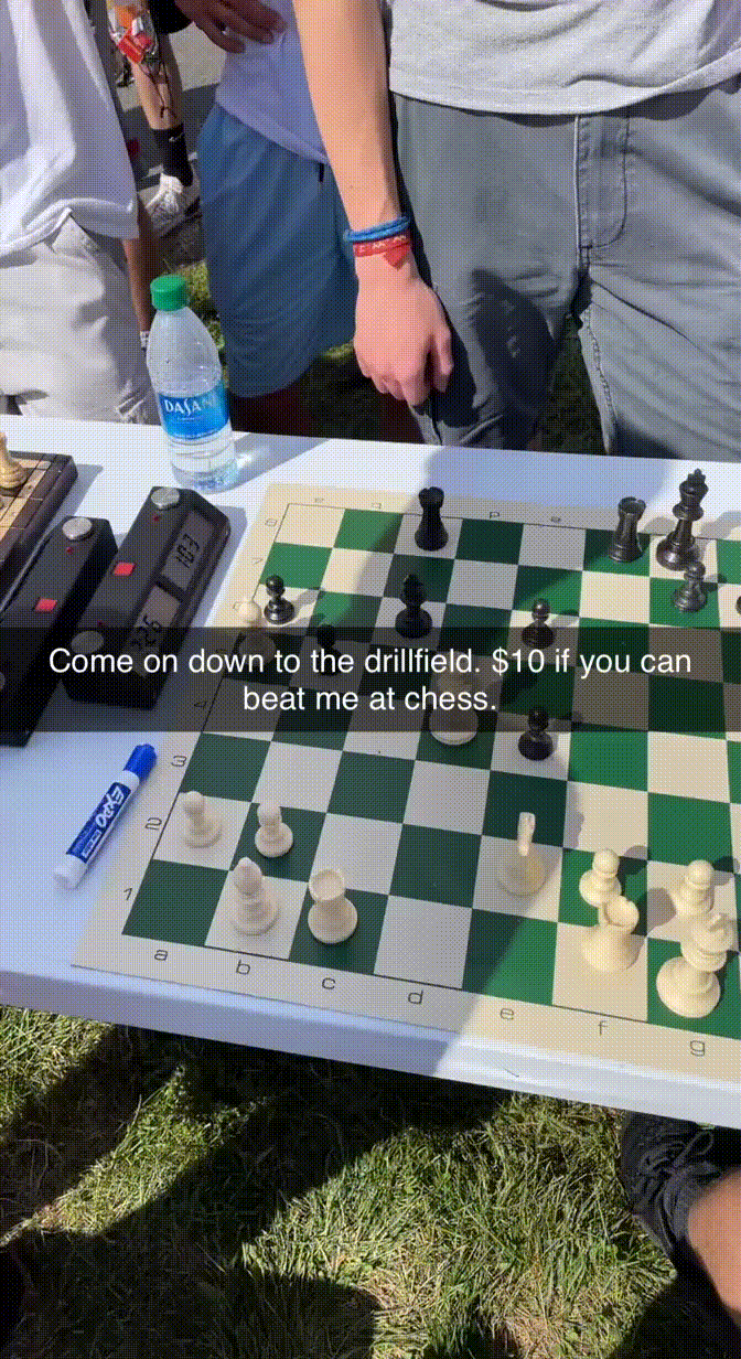 Animated chess challenge at the Virginia Tech club booth